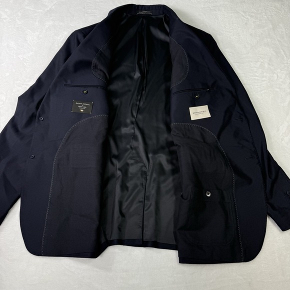 Banana Republic Blazer Mens 46R Reda Flexo Slim Fit Hopsack Navy Blue - Picture 4 of 15